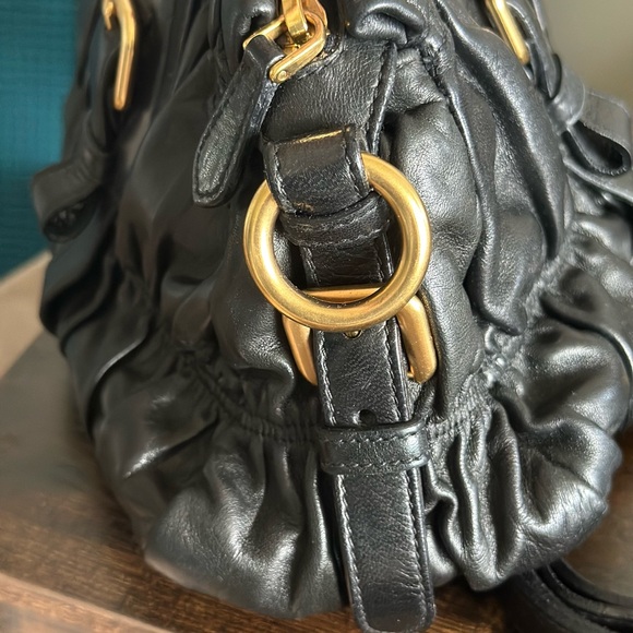 Nappa Gaufre Handle Bag w/ Strap - Picture 1 of 9